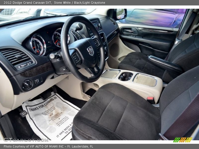 Stone White / Black/Light Graystone 2012 Dodge Grand Caravan SXT