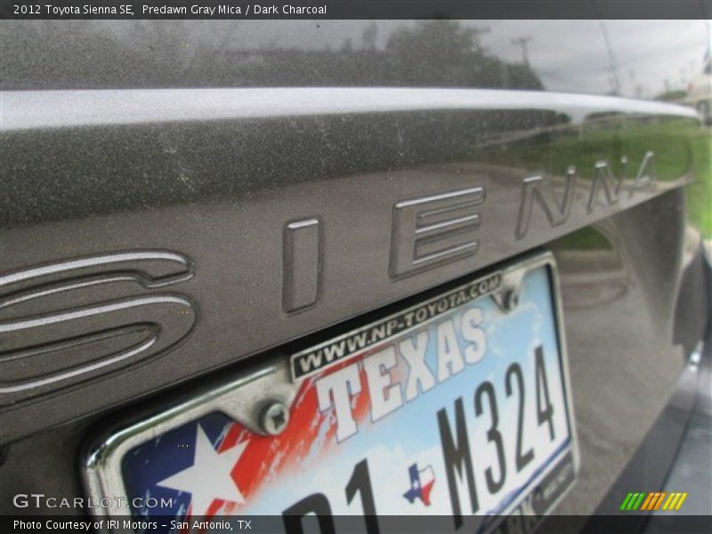 Predawn Gray Mica / Dark Charcoal 2012 Toyota Sienna SE