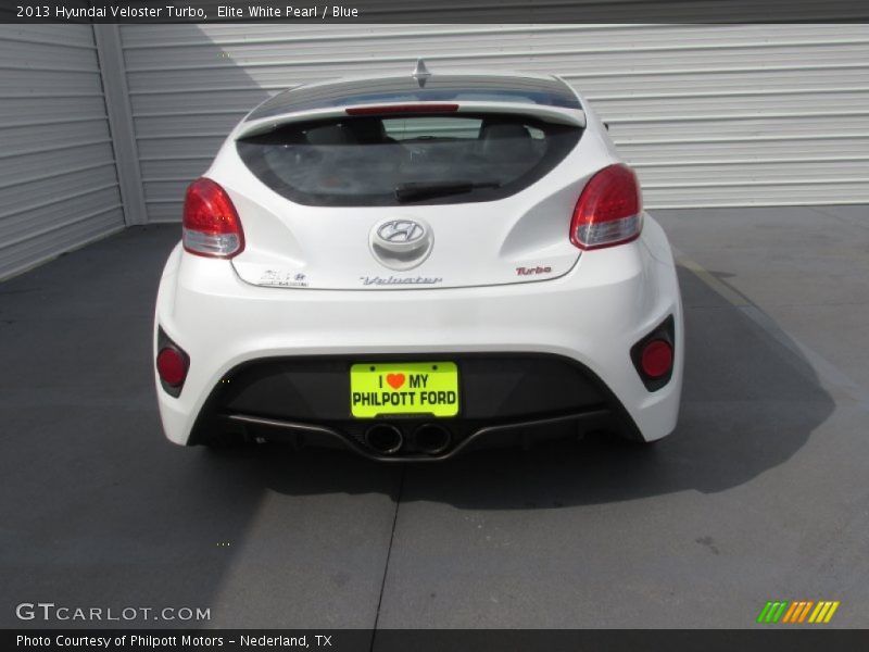 Elite White Pearl / Blue 2013 Hyundai Veloster Turbo