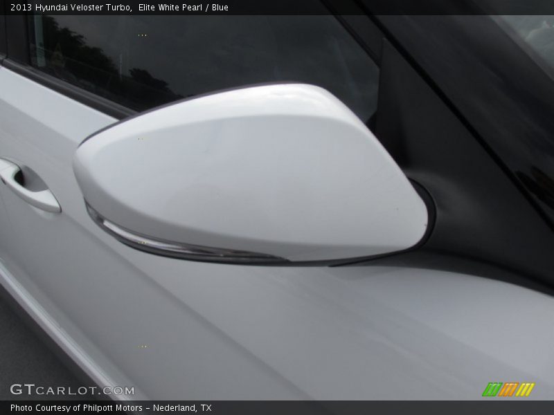 Elite White Pearl / Blue 2013 Hyundai Veloster Turbo
