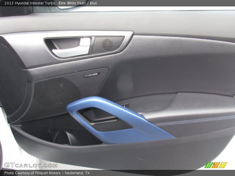 Elite White Pearl / Blue 2013 Hyundai Veloster Turbo