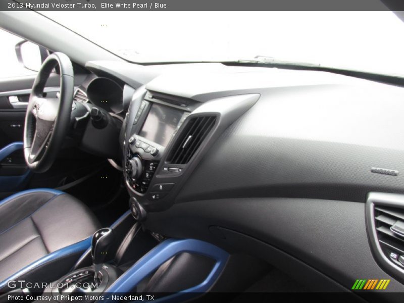 Elite White Pearl / Blue 2013 Hyundai Veloster Turbo