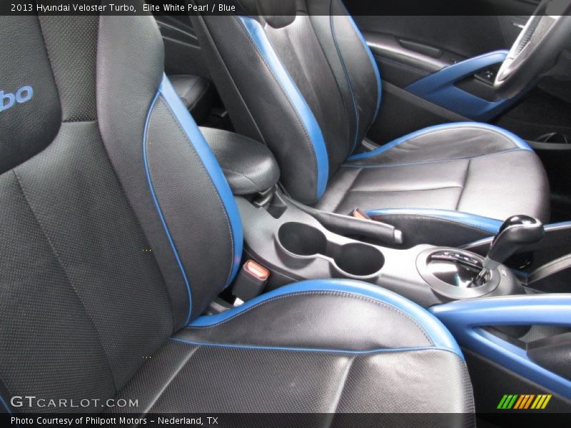 Elite White Pearl / Blue 2013 Hyundai Veloster Turbo