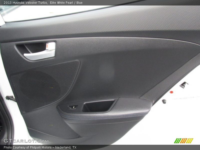 Elite White Pearl / Blue 2013 Hyundai Veloster Turbo