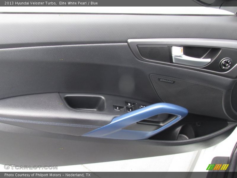 Elite White Pearl / Blue 2013 Hyundai Veloster Turbo