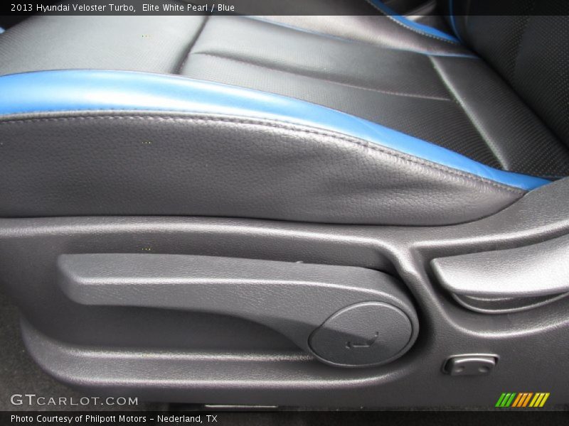 Elite White Pearl / Blue 2013 Hyundai Veloster Turbo