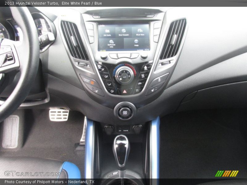 Elite White Pearl / Blue 2013 Hyundai Veloster Turbo