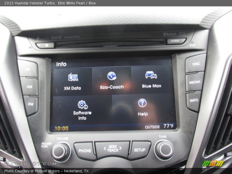 Elite White Pearl / Blue 2013 Hyundai Veloster Turbo