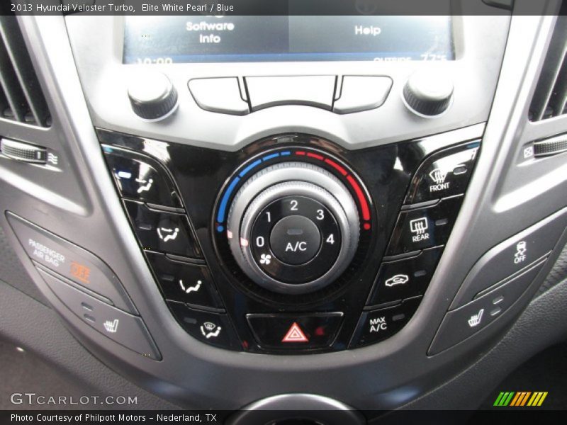 Elite White Pearl / Blue 2013 Hyundai Veloster Turbo