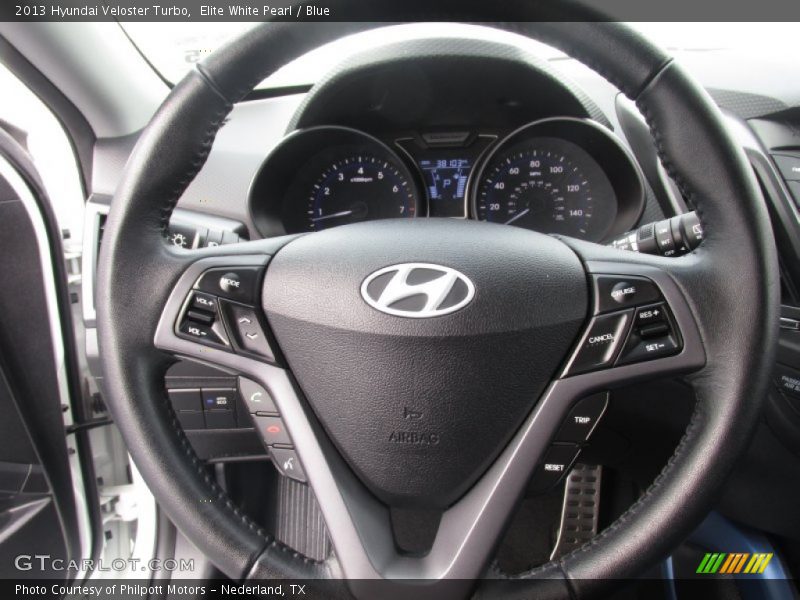 Elite White Pearl / Blue 2013 Hyundai Veloster Turbo