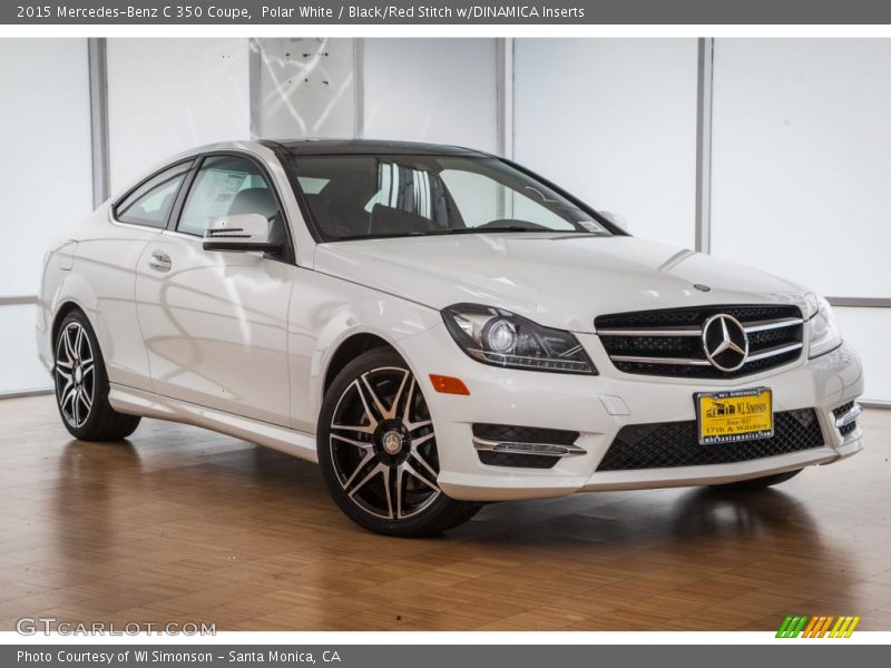 Polar White / Black/Red Stitch w/DINAMICA Inserts 2015 Mercedes-Benz C 350 Coupe