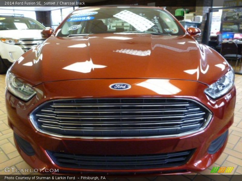 Sunset / Charcoal Black 2014 Ford Fusion SE