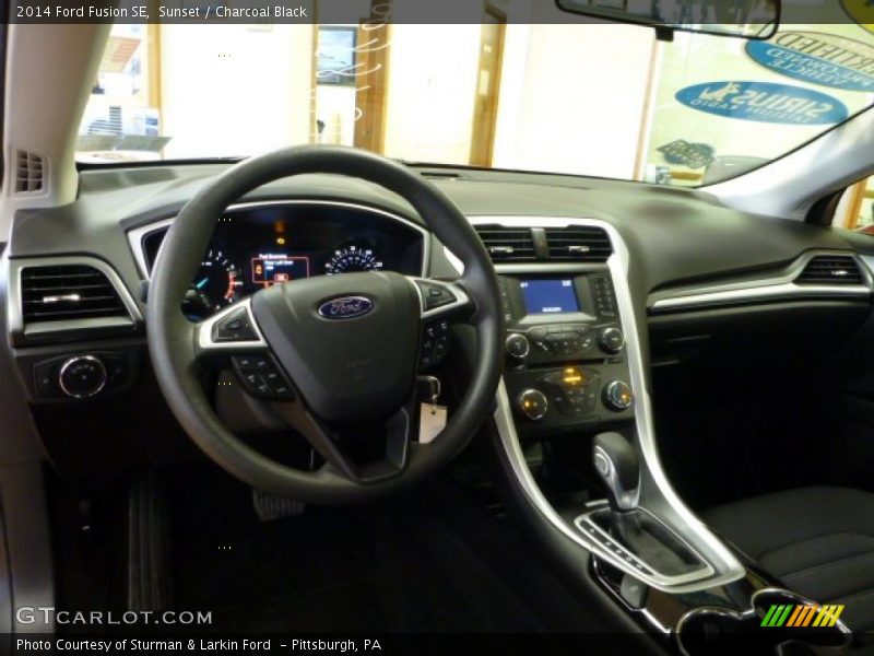 Sunset / Charcoal Black 2014 Ford Fusion SE
