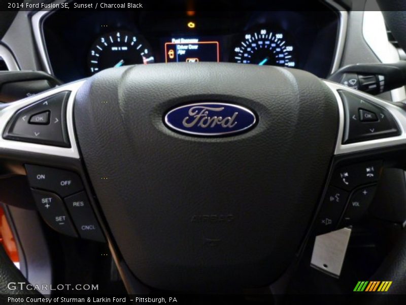 Sunset / Charcoal Black 2014 Ford Fusion SE