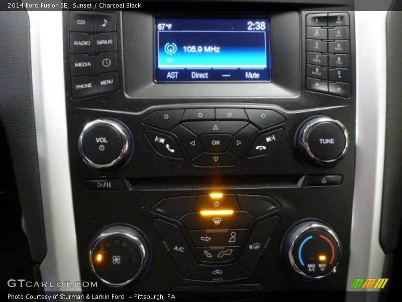 Sunset / Charcoal Black 2014 Ford Fusion SE