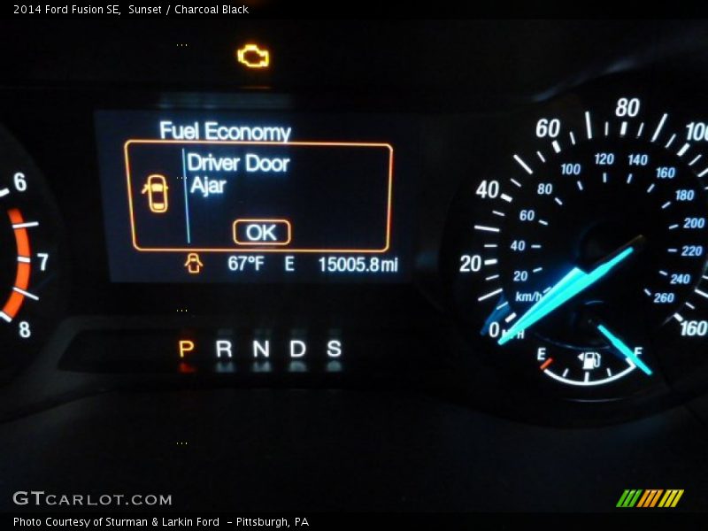 Sunset / Charcoal Black 2014 Ford Fusion SE