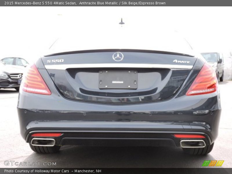 Anthracite Blue Metallic / Silk Beige/Espresso Brown 2015 Mercedes-Benz S 550 4Matic Sedan
