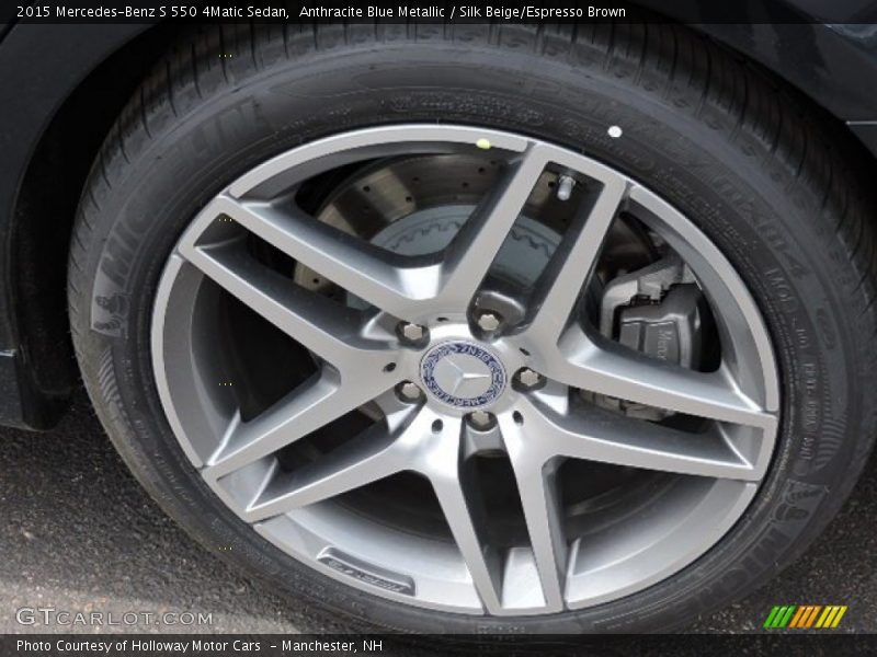Anthracite Blue Metallic / Silk Beige/Espresso Brown 2015 Mercedes-Benz S 550 4Matic Sedan