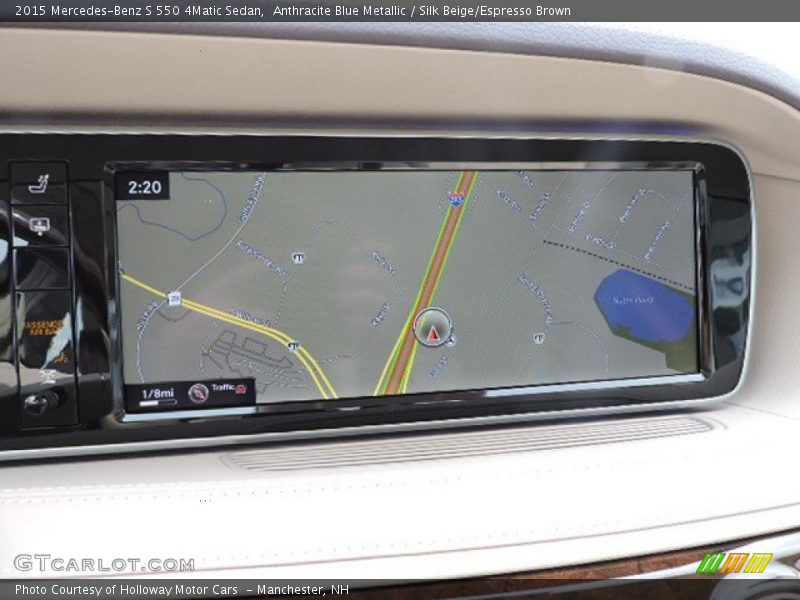 Anthracite Blue Metallic / Silk Beige/Espresso Brown 2015 Mercedes-Benz S 550 4Matic Sedan