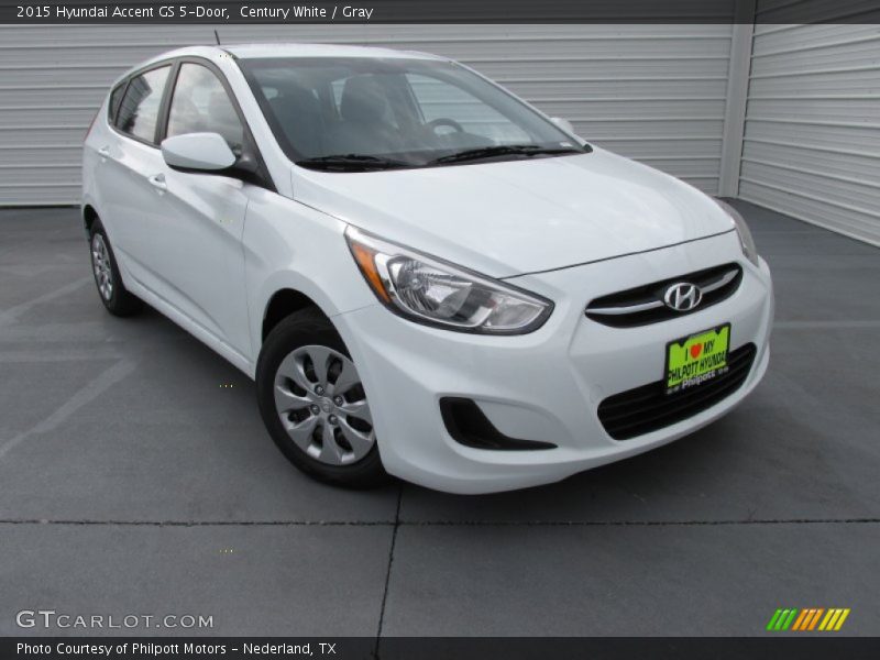 Century White / Gray 2015 Hyundai Accent GS 5-Door