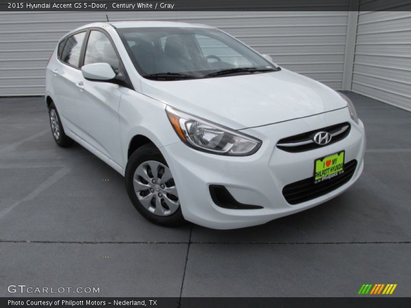 Century White / Gray 2015 Hyundai Accent GS 5-Door