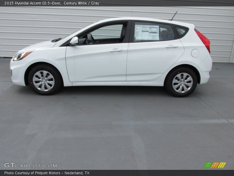 Century White / Gray 2015 Hyundai Accent GS 5-Door