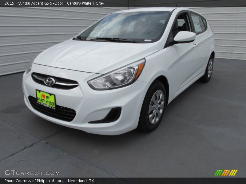 Century White / Gray 2015 Hyundai Accent GS 5-Door