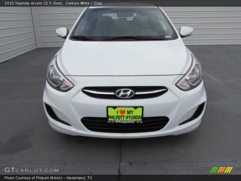Century White / Gray 2015 Hyundai Accent GS 5-Door