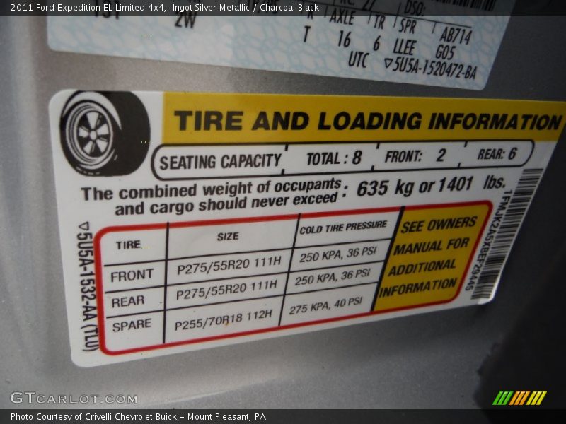 Ingot Silver Metallic / Charcoal Black 2011 Ford Expedition EL Limited 4x4