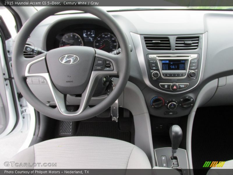 Century White / Gray 2015 Hyundai Accent GS 5-Door