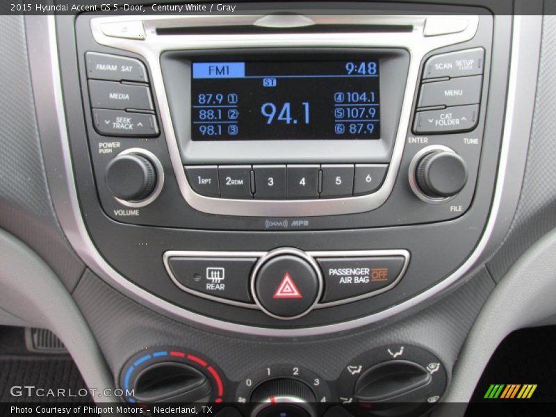 Century White / Gray 2015 Hyundai Accent GS 5-Door