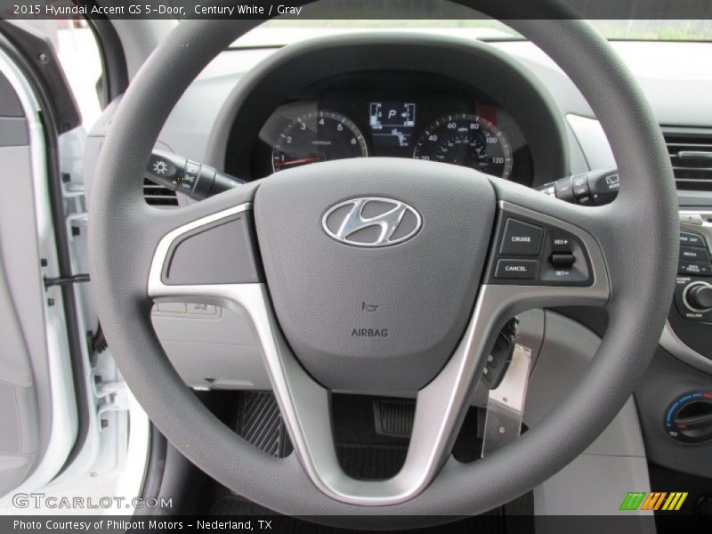 Century White / Gray 2015 Hyundai Accent GS 5-Door