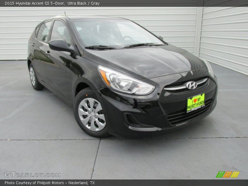 Ultra Black / Gray 2015 Hyundai Accent GS 5-Door