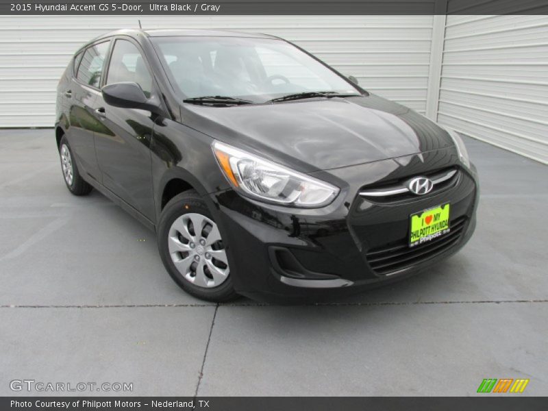 Ultra Black / Gray 2015 Hyundai Accent GS 5-Door