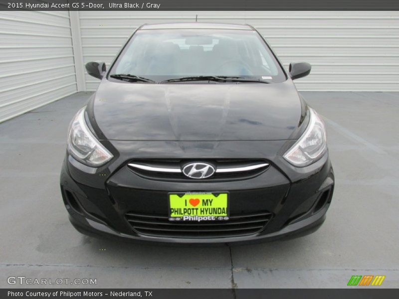 Ultra Black / Gray 2015 Hyundai Accent GS 5-Door