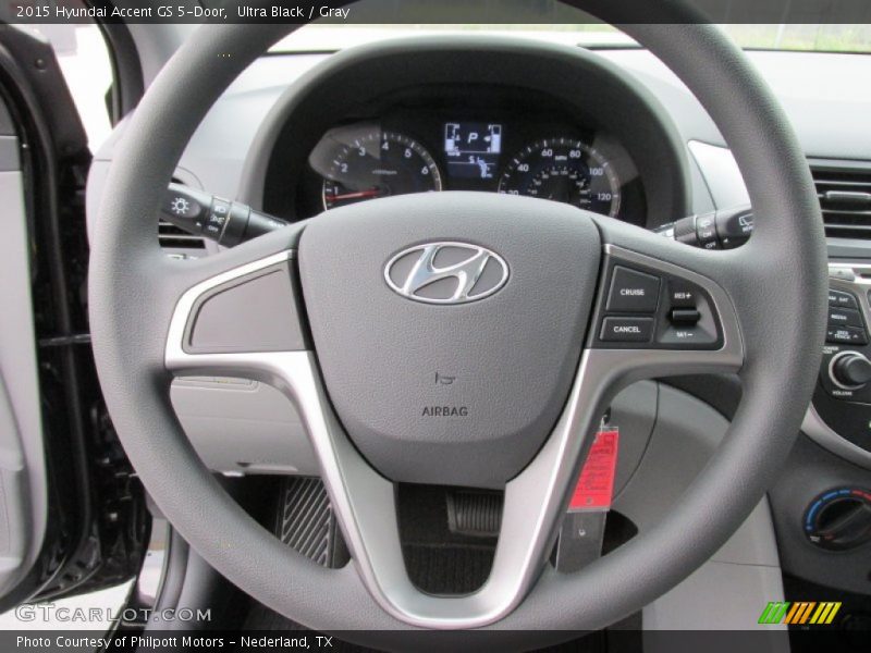 Ultra Black / Gray 2015 Hyundai Accent GS 5-Door