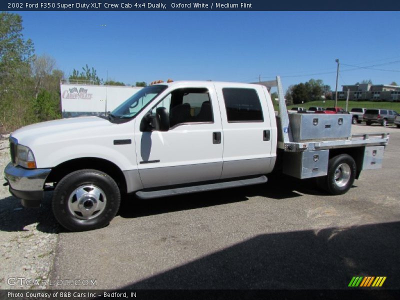Oxford White / Medium Flint 2002 Ford F350 Super Duty XLT Crew Cab 4x4 Dually