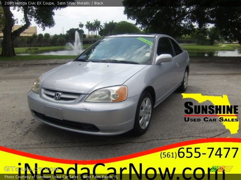 Satin Silver Metallic / Black 2001 Honda Civic EX Coupe