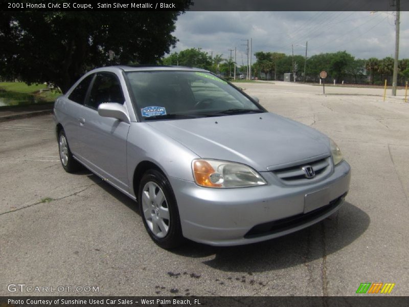 Satin Silver Metallic / Black 2001 Honda Civic EX Coupe