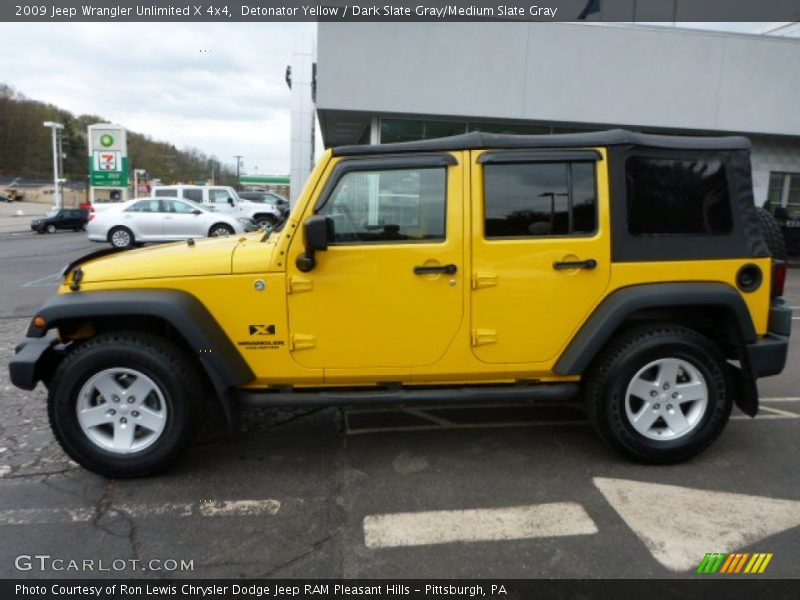 Detonator Yellow / Dark Slate Gray/Medium Slate Gray 2009 Jeep Wrangler Unlimited X 4x4