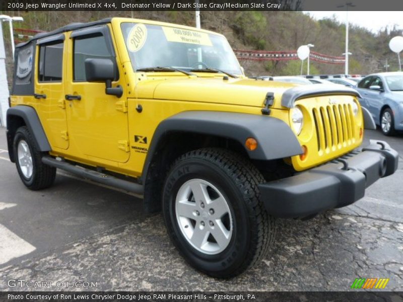 Detonator Yellow / Dark Slate Gray/Medium Slate Gray 2009 Jeep Wrangler Unlimited X 4x4