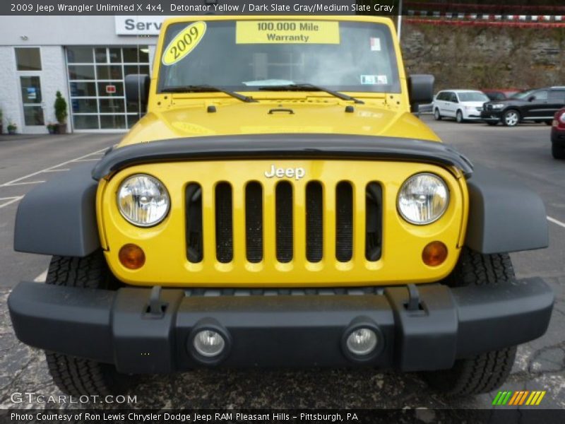 Detonator Yellow / Dark Slate Gray/Medium Slate Gray 2009 Jeep Wrangler Unlimited X 4x4