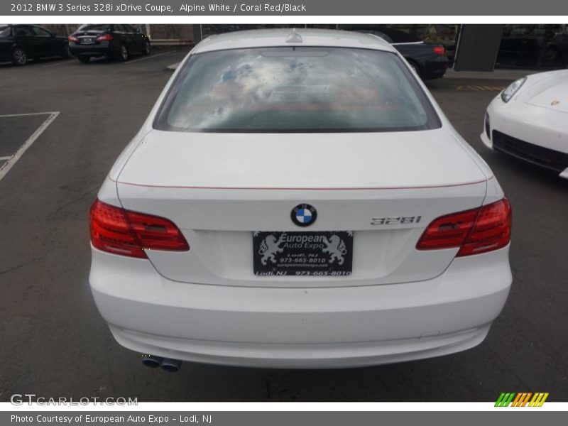 Alpine White / Coral Red/Black 2012 BMW 3 Series 328i xDrive Coupe