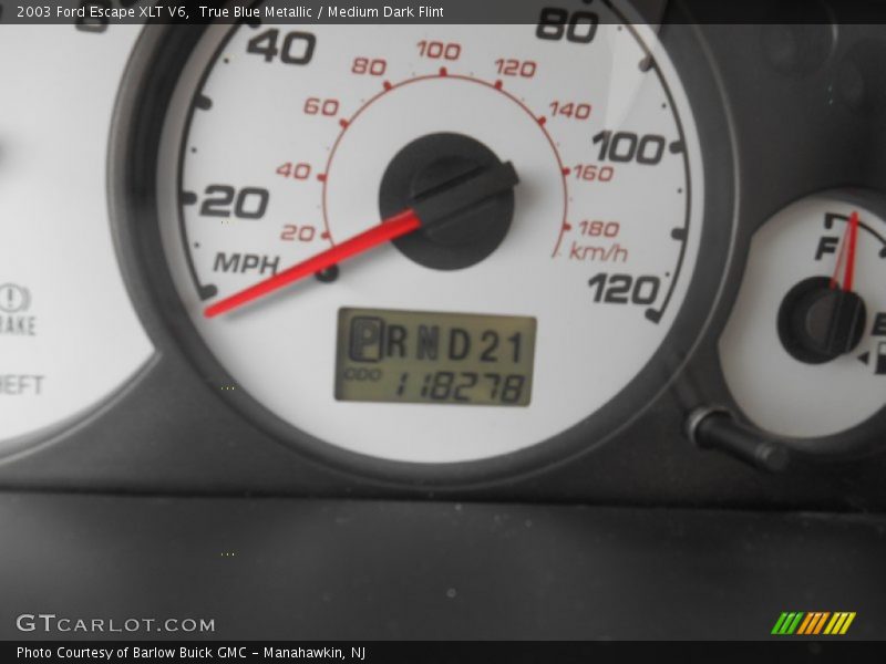 True Blue Metallic / Medium Dark Flint 2003 Ford Escape XLT V6
