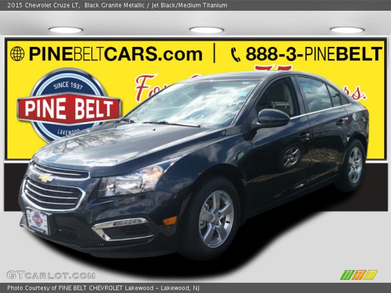 Black Granite Metallic / Jet Black/Medium Titanium 2015 Chevrolet Cruze LT