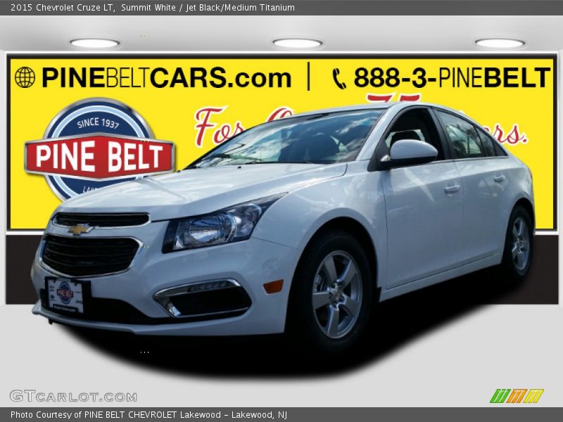 Summit White / Jet Black/Medium Titanium 2015 Chevrolet Cruze LT