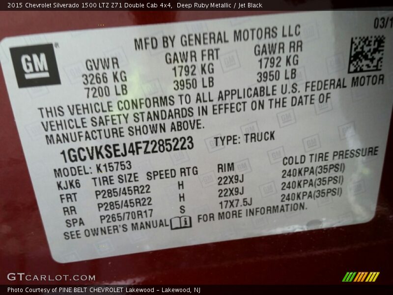 Deep Ruby Metallic / Jet Black 2015 Chevrolet Silverado 1500 LTZ Z71 Double Cab 4x4