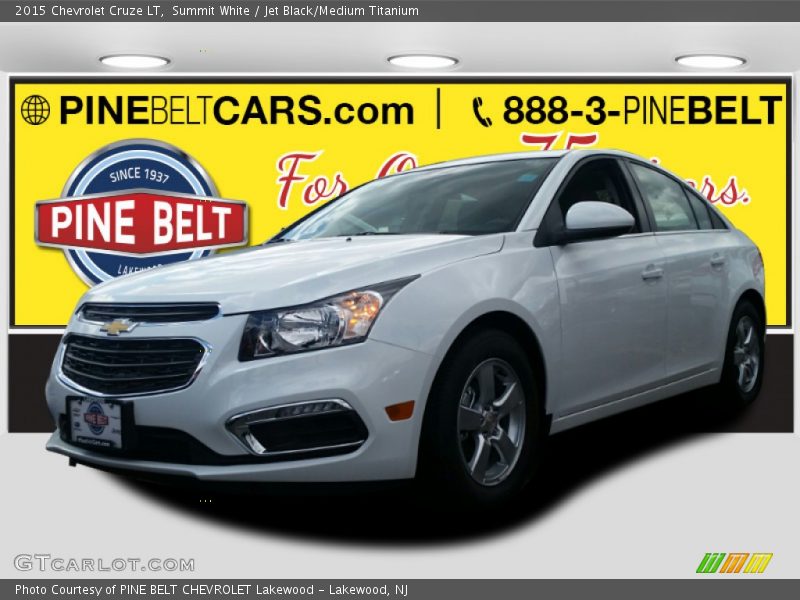 Summit White / Jet Black/Medium Titanium 2015 Chevrolet Cruze LT