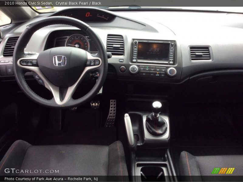 Crystal Black Pearl / Black 2010 Honda Civic Si Sedan