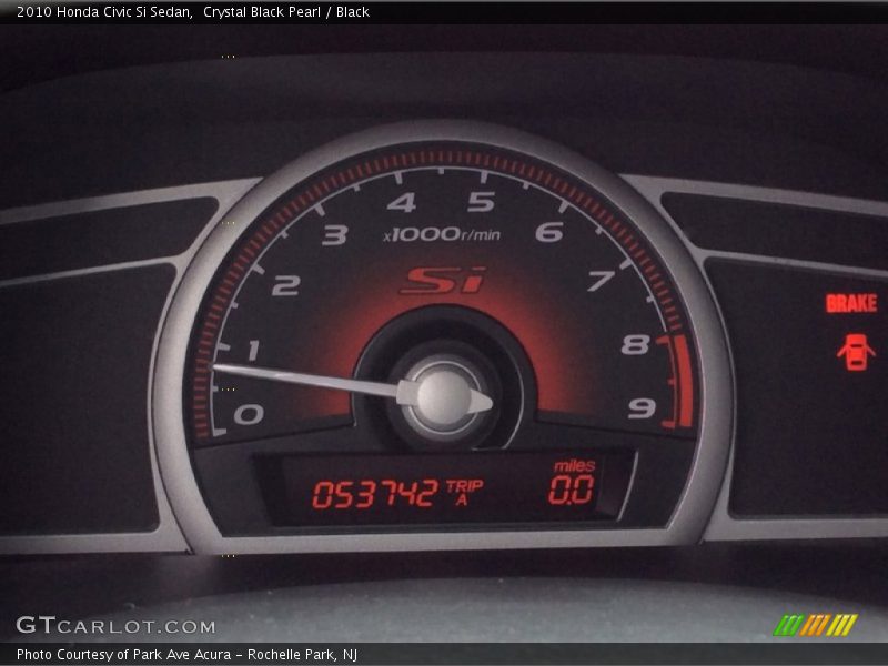 Crystal Black Pearl / Black 2010 Honda Civic Si Sedan